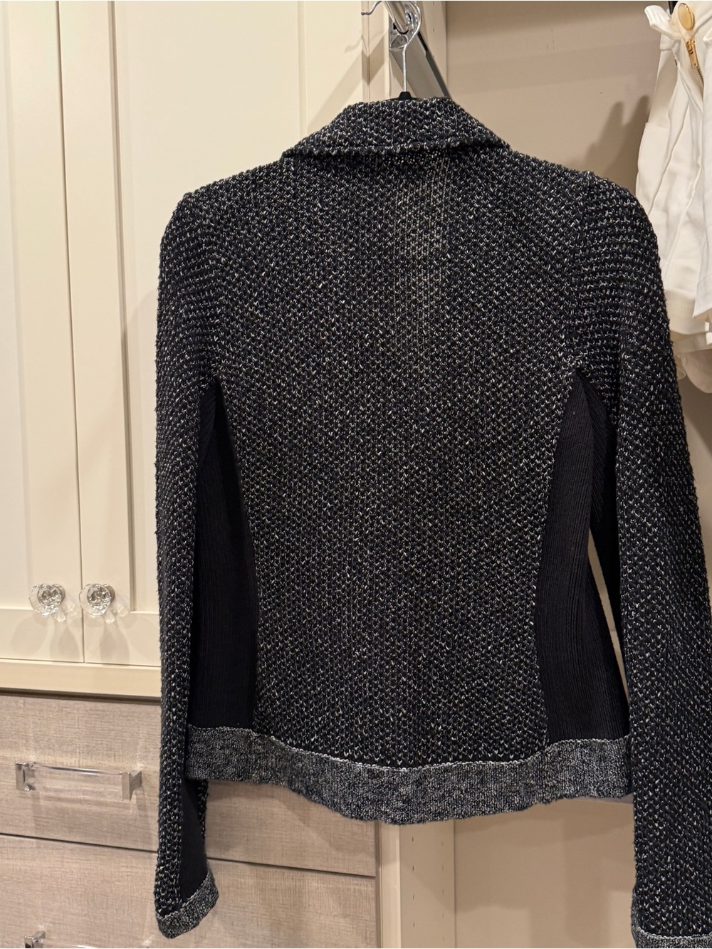 rag & bone Black & Gray Tweed Bomber Jacket - Picture 3 of 4